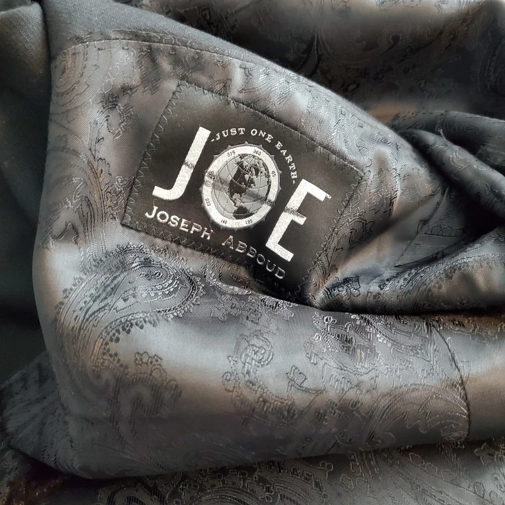 JOE Joseph Abboud Mens Black Wool Blend 2 Button Blazer Sport Coat Jacket Custom